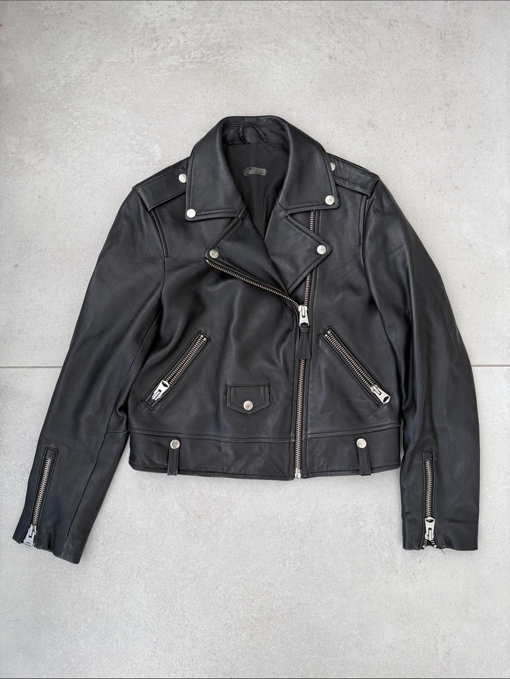MACKAGE Black Leather Moto Jacket - Women
